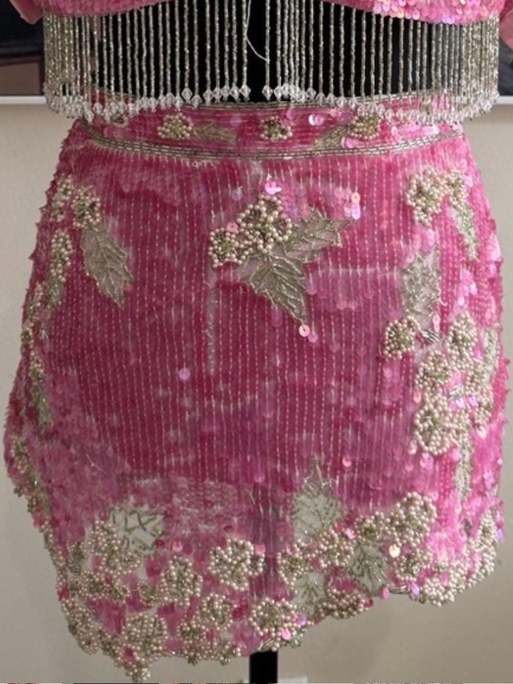 LoveShackFancy Pink Sequin Maeva skirt